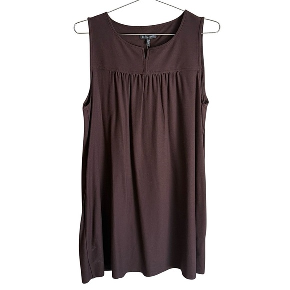 Eileen Fisher Lightweight Washable Stretch Crepe Clove Tunic Top Size Medium NWT - Picture 7 of 13